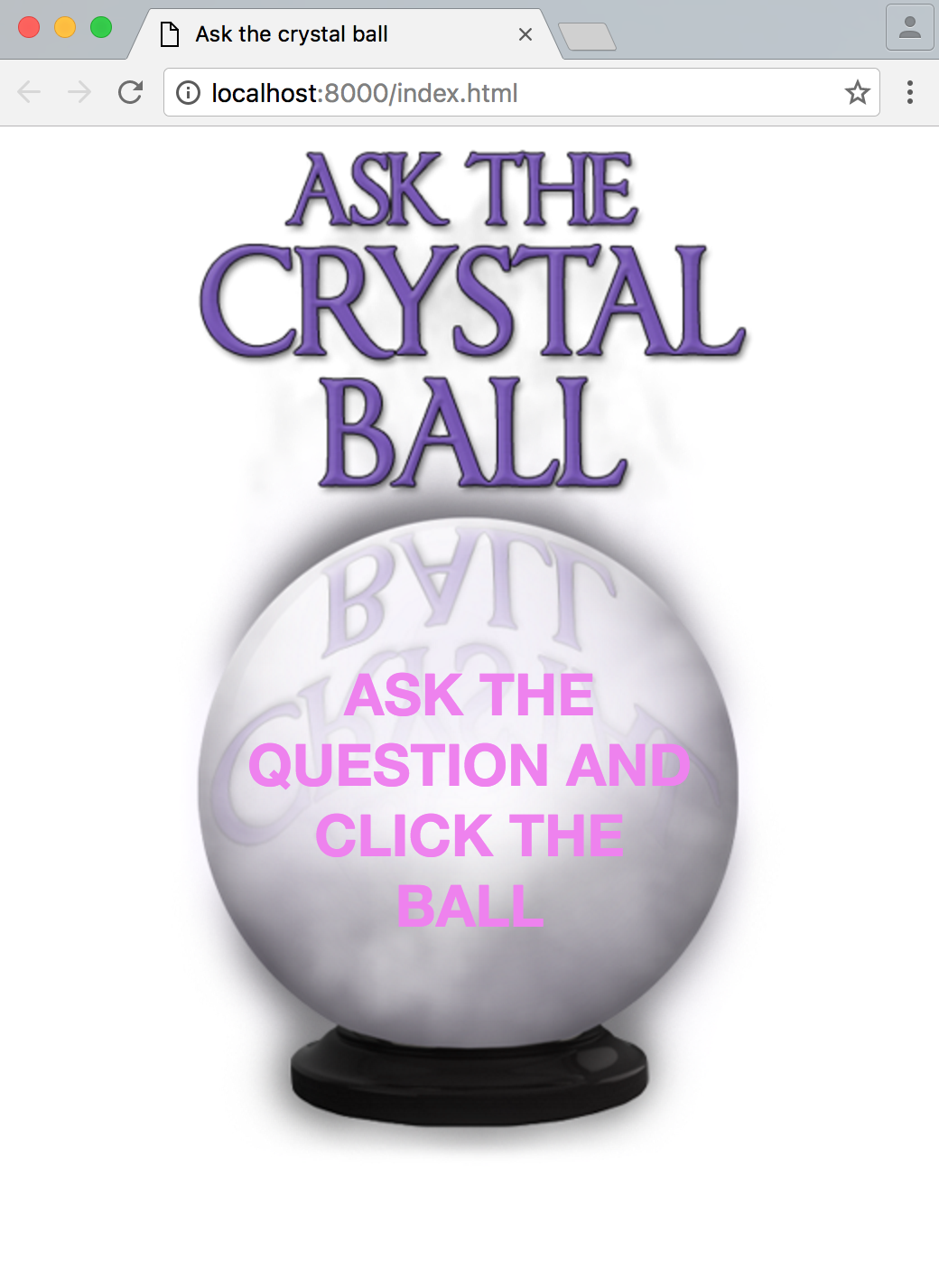 Crystal ball app in browser