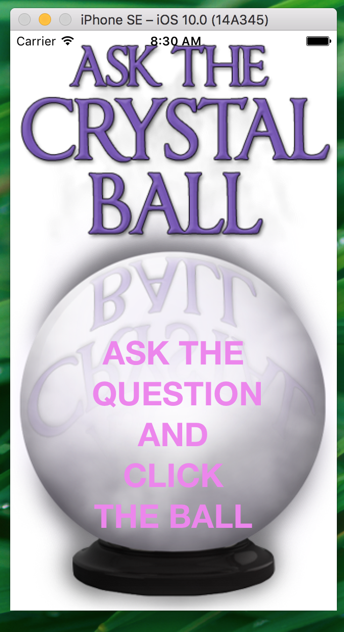 Crystal ball app on iOS