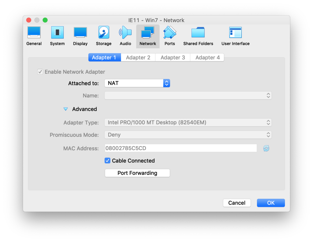 Virtualbox NAT network