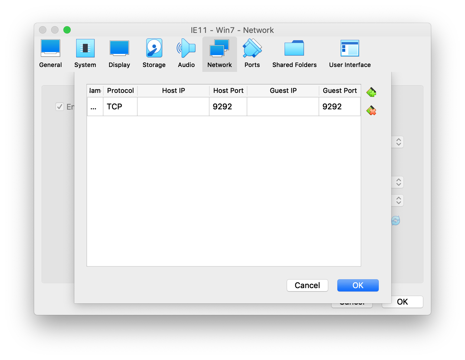 Virtualbox network port forwarding